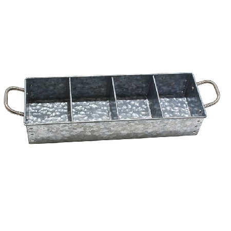 Galvanized steel rectangular tray with inner