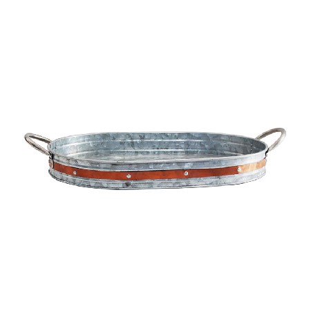 Galvanized Metal Oval Tray