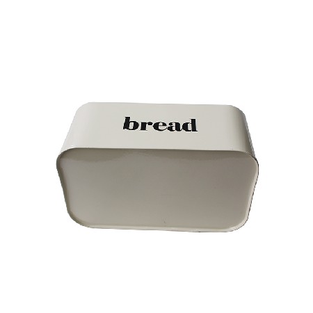 Cream White Vintage Metal Kitchen Storage Tin Canister Bread box